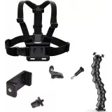 Universal Brustharnisch mit Smartphone- & GoPro Halterung FPV inkl. Haltearm - Schwarz