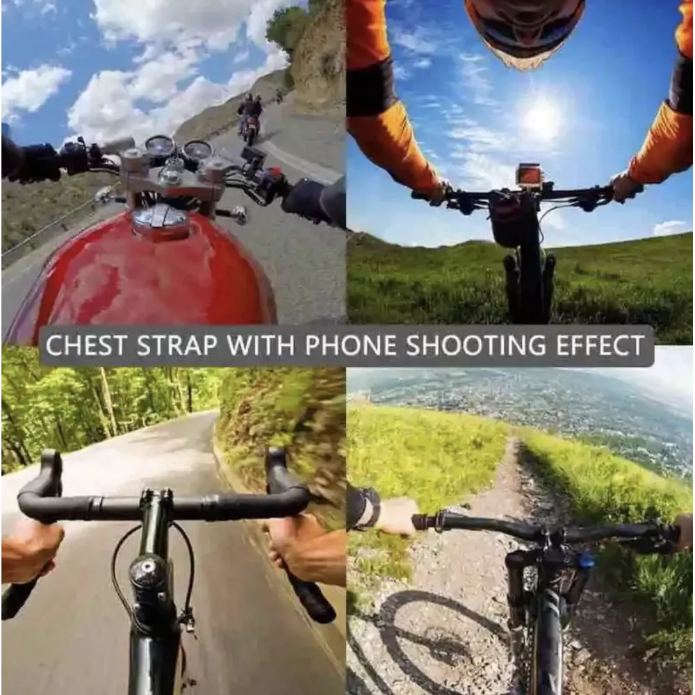 Universal Brustharnisch mit Smartphone- & GoPro Halterung FPV inkl. Haltearm - Schwarz