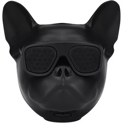 Enceinte Bulldog Party tête de chien Bluetooth 4.1 haut-parleur incl. connecteur AUX - Noir