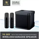 Haut-parleur enceinte karaoké YS-203 Bluetooth wireless + 2 microphones sans fil - Noir