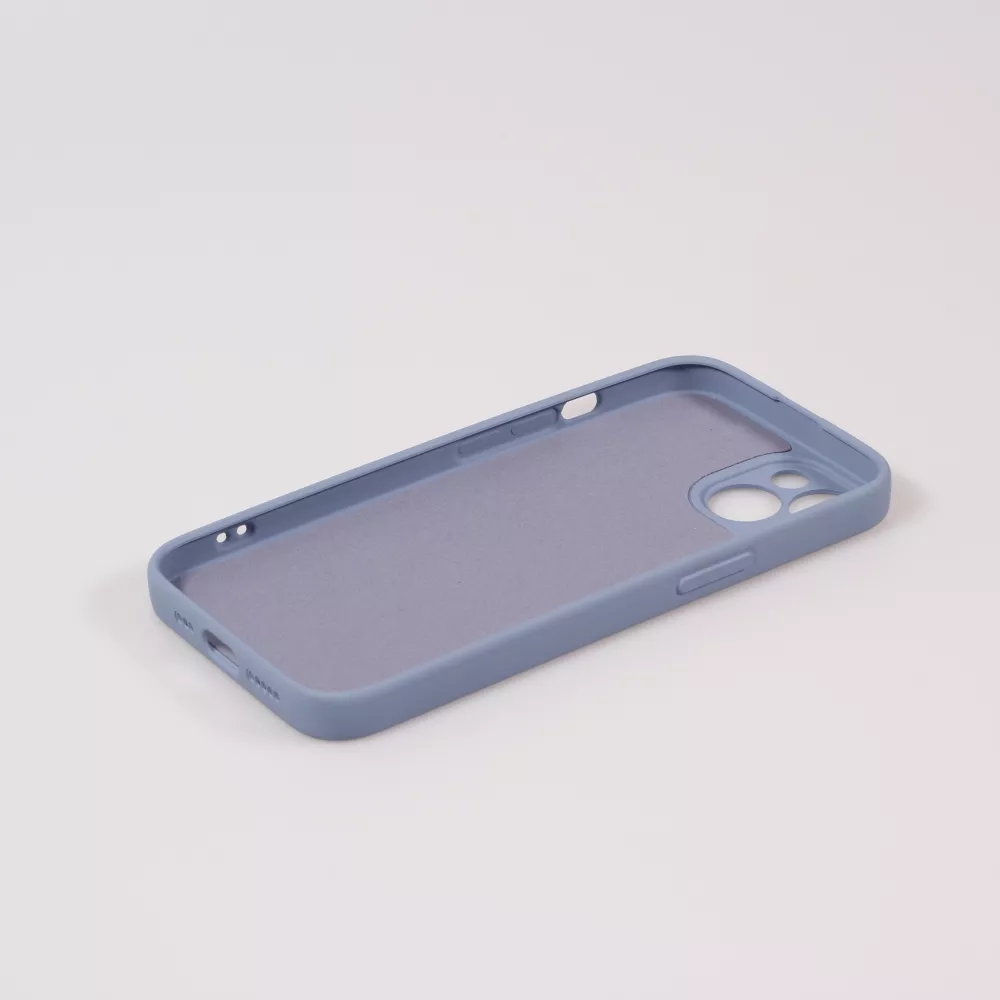 Housse iPhone 13 - Coque en silicone souple avec MagSafe et protection pour caméra - Bleu gris
