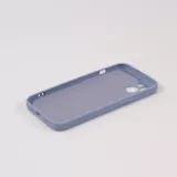 Housse iPhone 13 - Coque en silicone souple avec MagSafe et protection pour caméra - Bleu gris