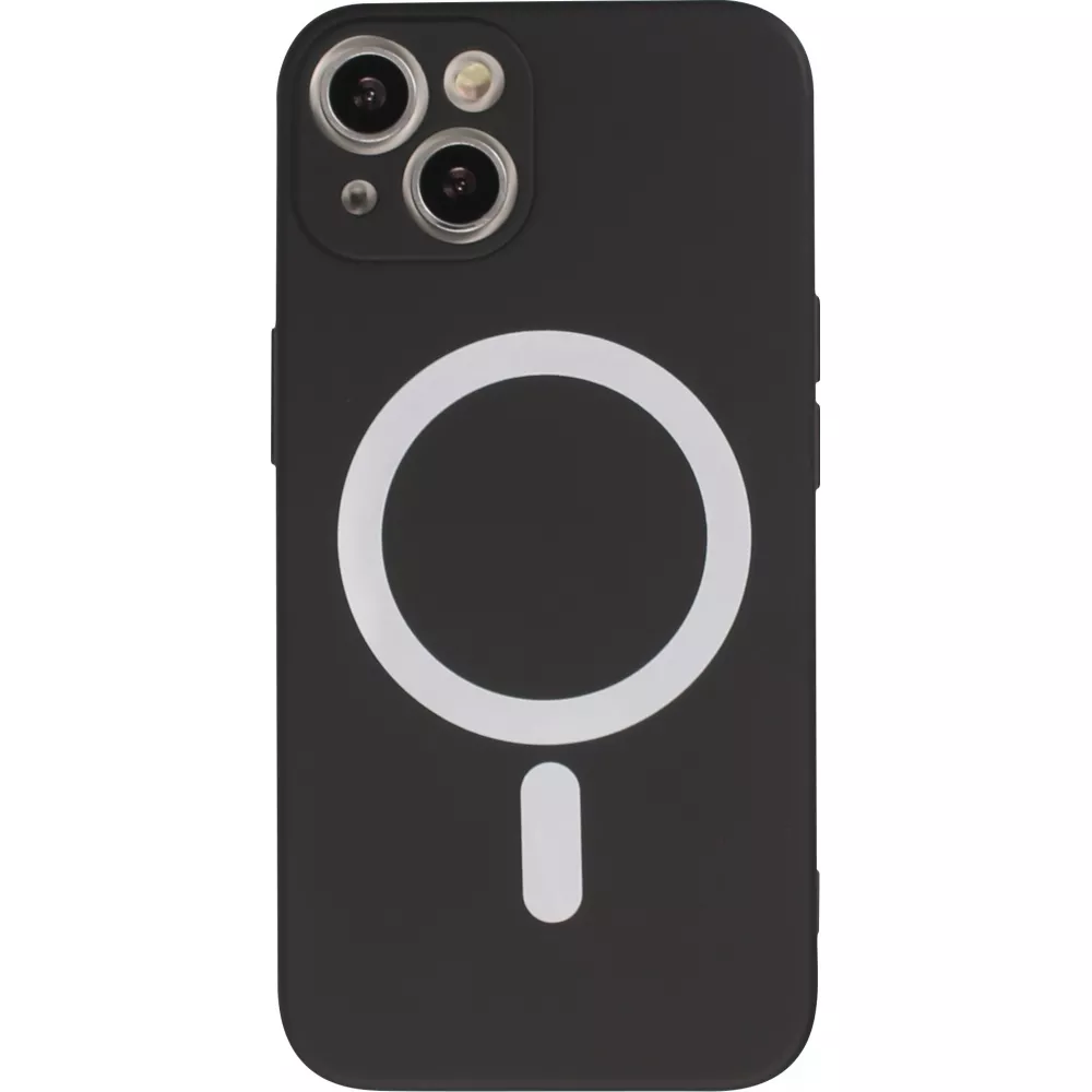 iPhone 14 Pro Max Case Hülle - Soft-Shell silikon cover mit MagSafe und Kameraschutz - Schwarz