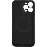 iPhone 14 Pro Max Case Hülle - Soft-Shell silikon cover mit MagSafe und Kameraschutz - Schwarz
