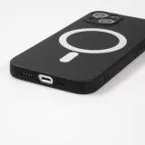 iPhone 14 Pro Max Case Hülle - Soft-Shell silikon cover mit MagSafe und Kameraschutz - Schwarz