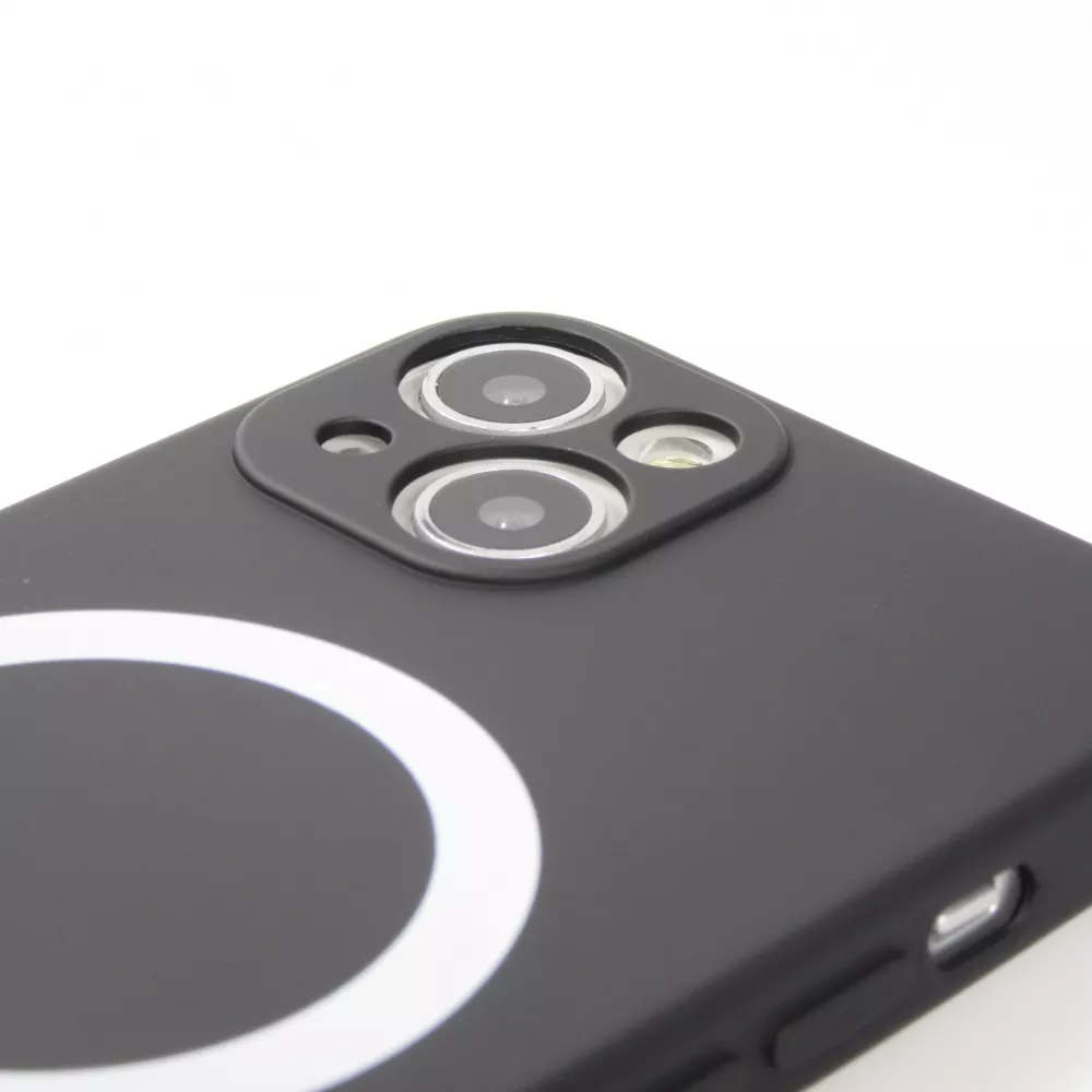 iPhone 14 Pro Max Case Hülle - Soft-Shell silikon cover mit MagSafe und Kameraschutz - Schwarz