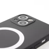 iPhone 14 Pro Max Case Hülle - Soft-Shell silikon cover mit MagSafe und Kameraschutz - Schwarz