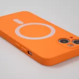 Housse iPhone 13 - Coque en silicone souple avec MagSafe et protection pour caméra - Orange