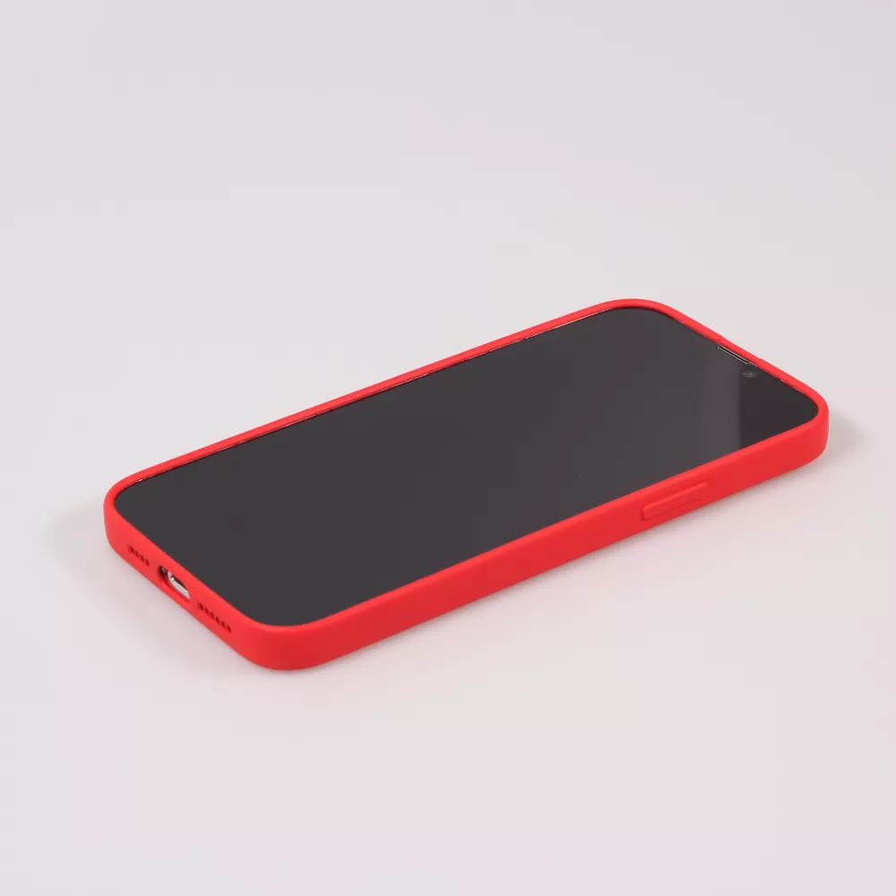 iPhone 15 Case Hülle - Soft-Shell silikon cover mit MagSafe und Kameraschutz - Rot