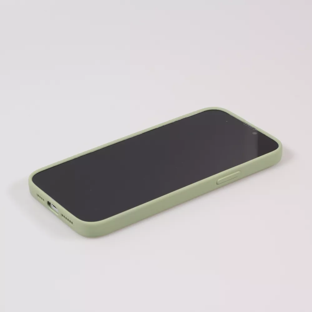 Housse iPhone 13 - Coque en silicone souple avec MagSafe et protection pour caméra - Vert