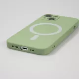 Housse iPhone 13 - Coque en silicone souple avec MagSafe et protection pour caméra - Vert
