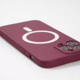iPhone 15 Pro Max Case Hülle - Soft-Shell silikon cover mit MagSafe und Kameraschutz - Bordeaux