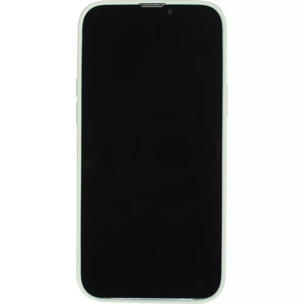 Housse iPhone 15 - Coque en silicone souple avec MagSafe et protection pour caméra - Vert clair