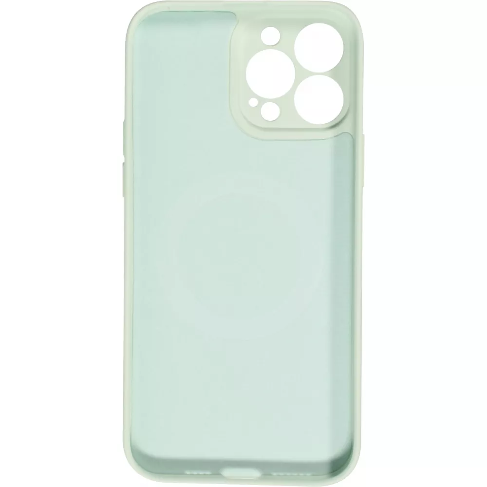 Housse iPhone 15 - Coque en silicone souple avec MagSafe et protection pour caméra - Vert clair