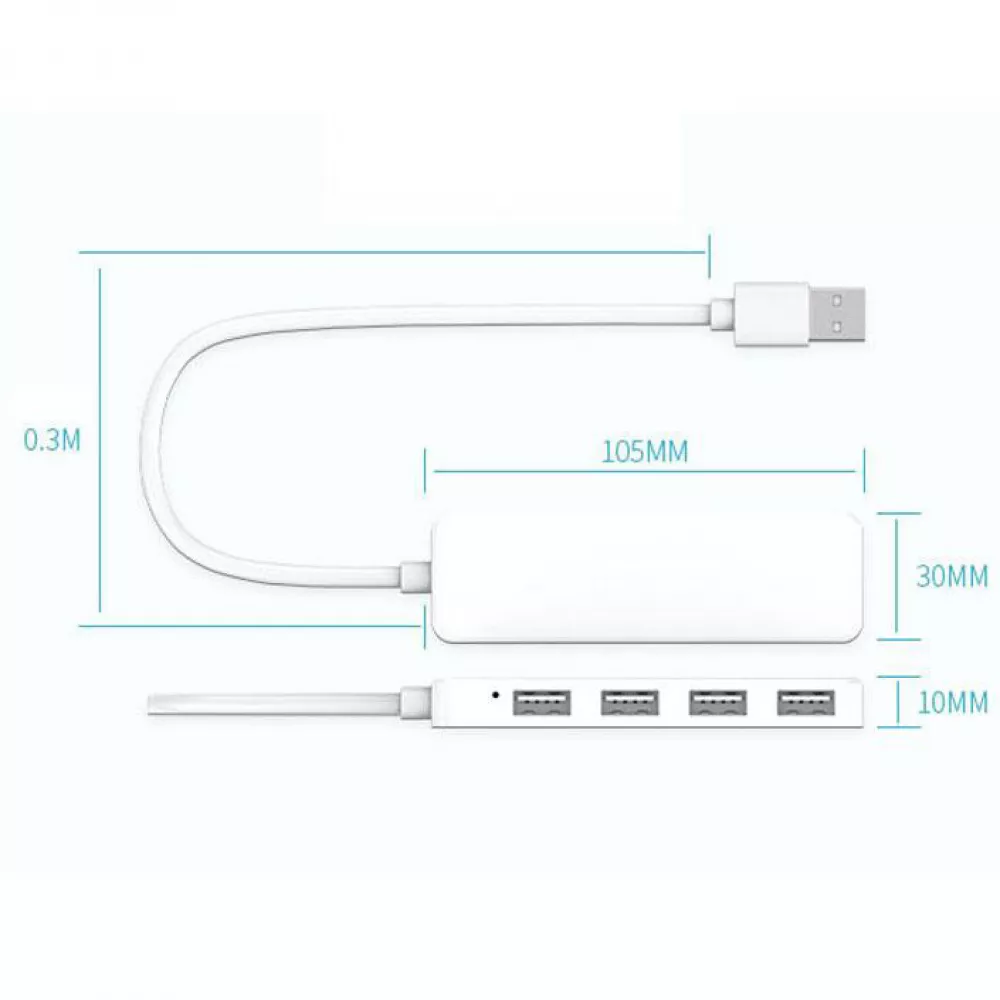 4-Port USB Hub Highspeed Multiport extra flach 4x USB-A / PC / Laptop / TV Multistecker - Schwarz