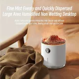 Humidificateur Volcan-Flame diffuseur d'arômes avec affichage digital & flamme LED - Blanc