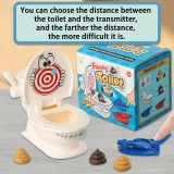 Jeu de Tir Drôle Toilette avec 2 Lancers et 6 Figurines Caca pour Enfants