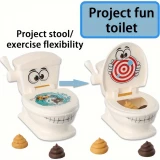 Jeu de Tir Drôle Toilette avec 2 Lancers et 6 Figurines Caca pour Enfants