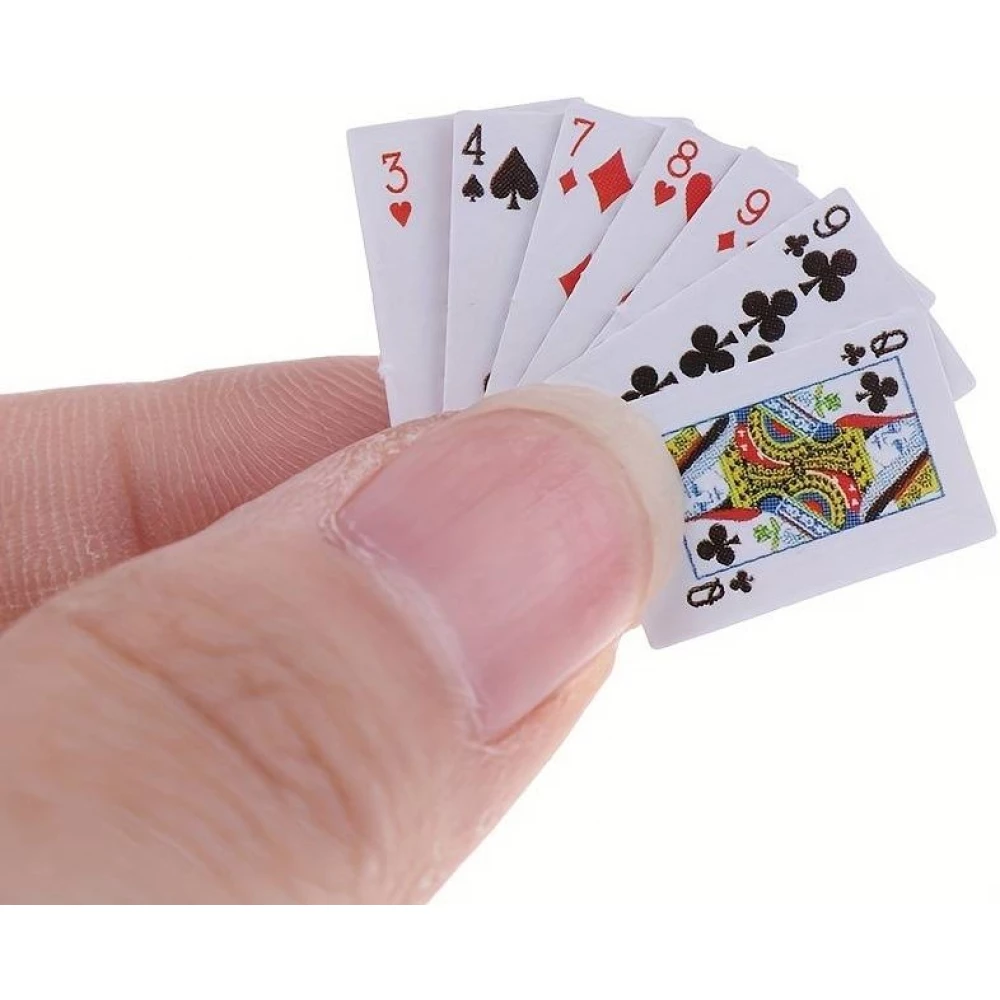 Jeu de cartes miniatures - Idée cadeau amusante pour les fêtes et les anniversaires - Cartes de poker miniatures