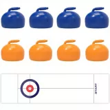 Jeu de curling de table avec 8 pierres (boule de curling) et tapis y compris le House