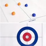 Jeu de curling de table avec 8 pierres (boule de curling) et tapis y compris le House