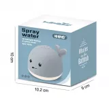 Jouet mignon baleine pour baignoire avec lumière LED et fonction éclaboussure pour bébé - Blanc