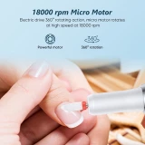 Kit de manucure électrique rechargeable USB-C avec vitesse réglable et accessoires professionnels - Blanc