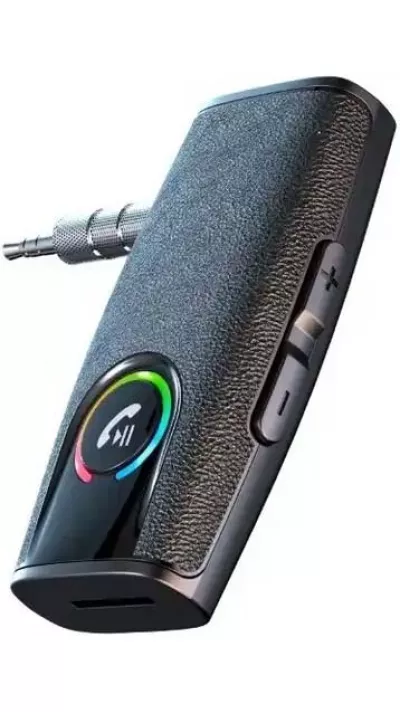 Kit mains-libres Auto Bluetooth voiture avec texture en cuir - Noir