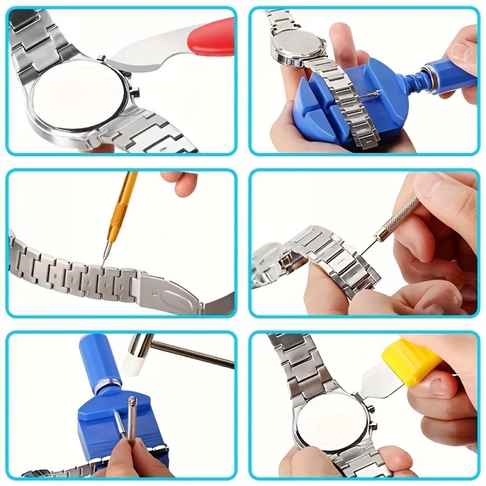 Kit outils r&eacute;paration montre (147 pi&egrave;ces) set d'horloger complet - Noir