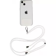 Lacet accessoire universel adaptateur pour coques de smartphone collier élégant - Blanc