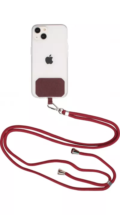Lacet accessoire universel adaptateur pour coques de smartphone collier élégant - Bordeaux