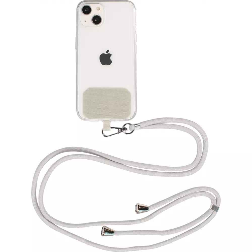 Halsband universal Zubehör Adapter für Smartphone Hüllen Handykette elegant - Hell- Grau
