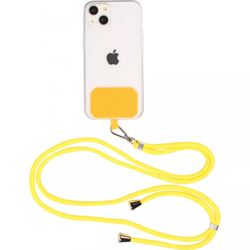 Lacet accessoire universel adaptateur pour coques de smartphone collier élégant - Jaune