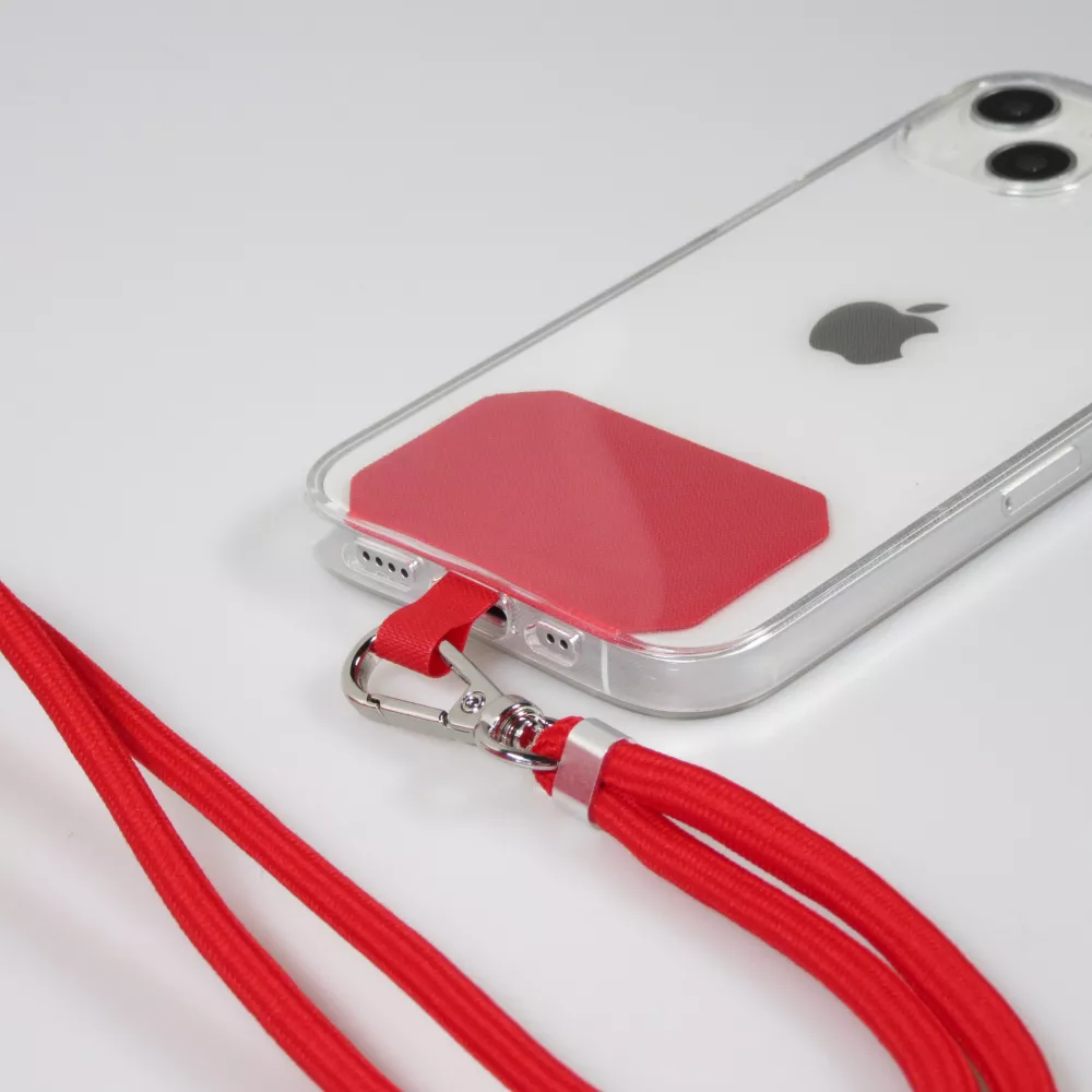 Lacet accessoire universel adaptateur pour coques de smartphone collier élégant - Rouge