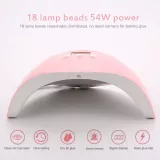 Tragbare LED-Lampe zum Trocknen von semi-permanentem Lack zu Hause - Hellrosa