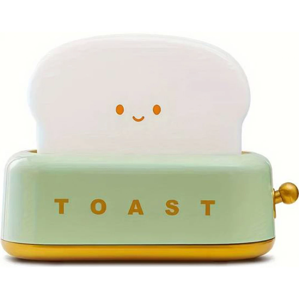 LED-Tischlampe in Form eines niedlichen Toasters Nachtlicht f&uuml;r Kinder USB-C - Gr&uuml;n
