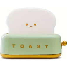 LED-Tischlampe in Form eines niedlichen Toasters Nachtlicht f&uuml;r Kinder USB-C - Gr&uuml;n