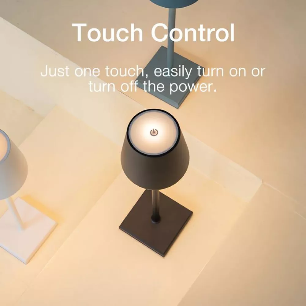 Portable Tischlampe minimalistisches Nordic Design aus Metall - Schwarz