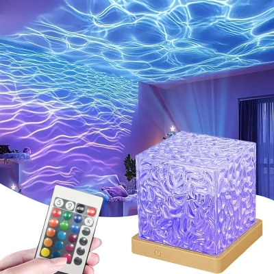 Lampe projecteur d'onde marine animée / vagues d'eau / monde sous-marin (16 couleurs RGB) avec télécommande