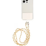 Elegante und raffinierte universelle Smartphone-Schlaufe/Schnalle aus Kunstleder und Metall - Weiss