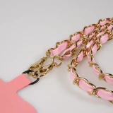 Elegante und raffinierte universelle Smartphone-Schlaufe/Schnalle aus Kunstleder und Metall - Rosa