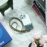 Elegante und raffinierte universelle Smartphone-Schlaufe/Schnalle aus Kunstleder und Metall - Grün