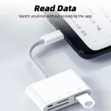 Lecteur USB-C vers cartes mémoire SD & Micro-SD et USB (4 en 1) pour MacBook & iPad - Blanc