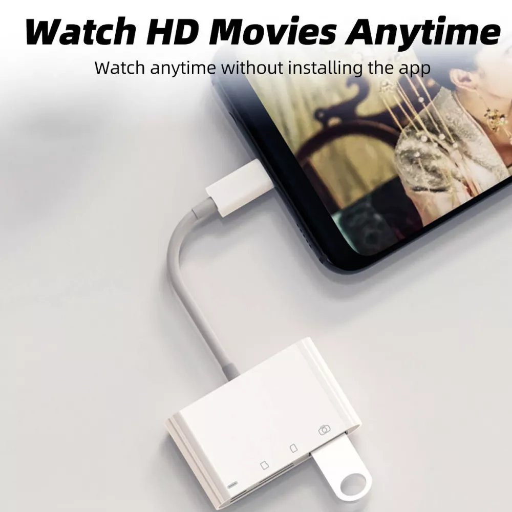 Lecteur USB-C vers cartes mémoire SD & Micro-SD et USB (4 en 1) pour MacBook & iPad - Blanc