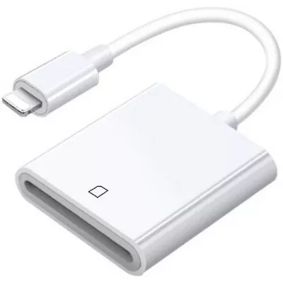 Lecteur de carte mémoire SD sur Lightning / Adaptateur iPhone - Blanc