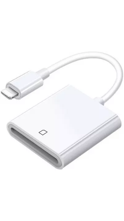 Lecteur de carte mémoire SD sur Lightning / Adaptateur iPhone - Blanc