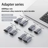 Lightning vers USB-C - Adaptateur de charge de haute qualité Connecteur Transfert de données 480Mbps Aluminium
