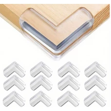 Lot de 12 protections pour coins de meuble en silicone id&eacute;al pour les b&eacute;b&eacute;s - Transparent