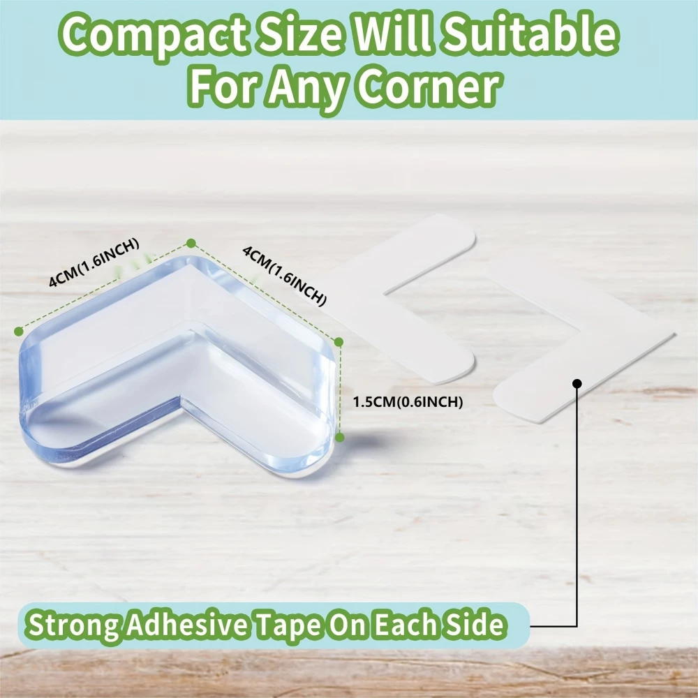 Lot de 12 protections pour coins de meuble en silicone id&eacute;al pour les b&eacute;b&eacute;s - Transparent