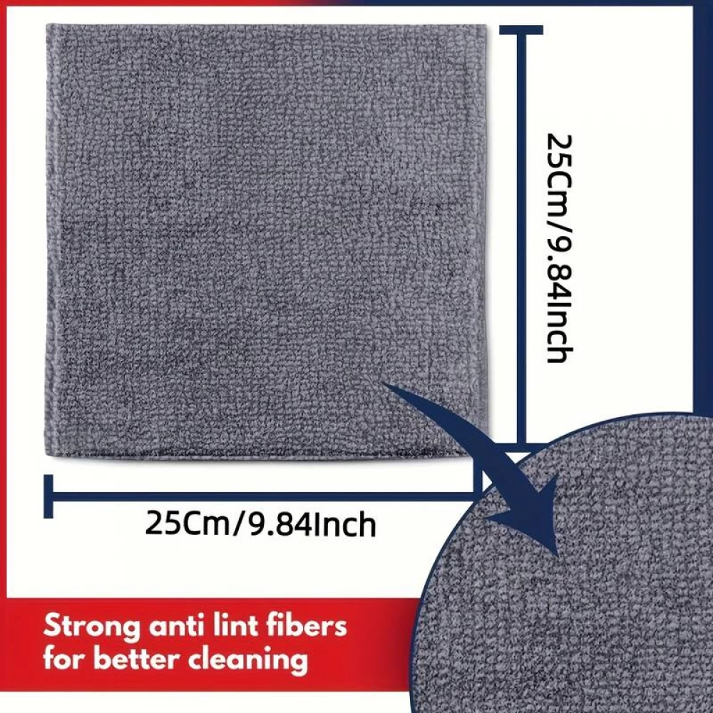Set aus ultrafeinen Mikrofaser-Reinigungstüchern saugfähig und weich (Packung mit 10 Stück) - Hellgrau